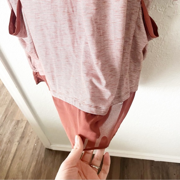 LOGO Lori Goldstein Shirt Women's 1X Striped Mixed Media Jersey Knit Pocket Tee - Picture 5 of 7